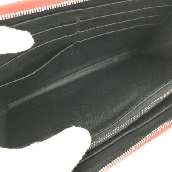CELINE Logo Orange Leather Zip Around Long Wallet /3U0790 - Picture 6 of 7